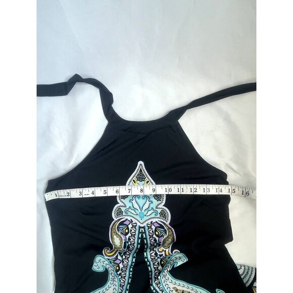 Always Indigo Black Soft Halter Neck Long Dress Maxi Boho Blue S Ethnic Cute - Picture 8 of 9